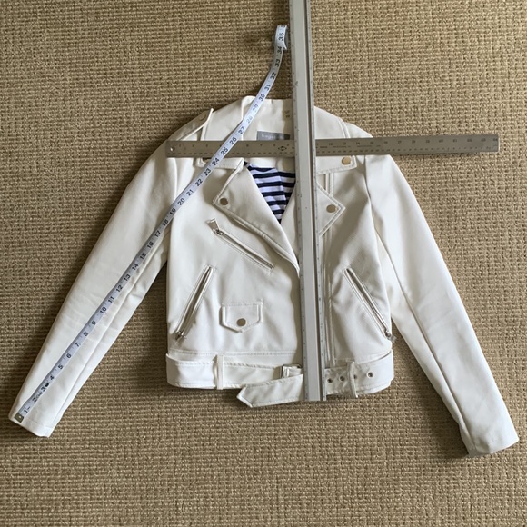 White Faux Leather Moto Jacket Bagatelle XS - Picture 2 of 10